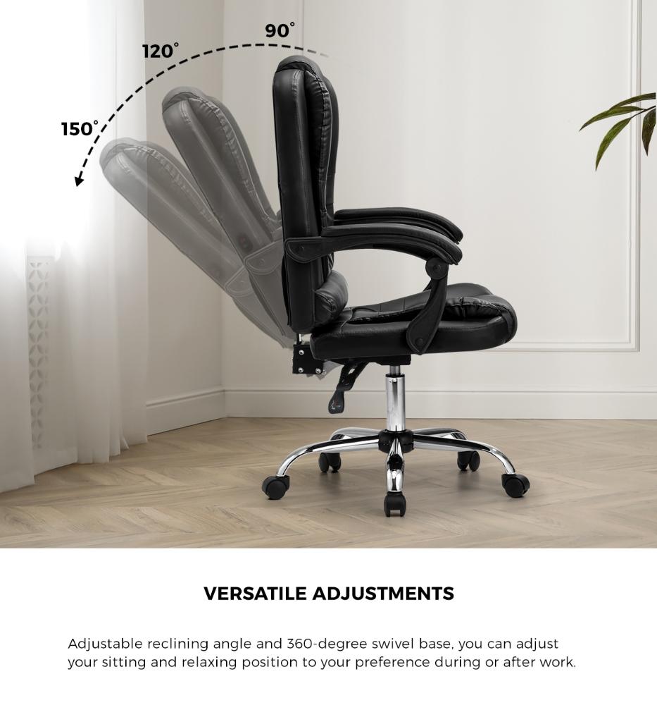 Massage Office Chair Racing Chairs PU Leather Black