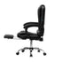 Massage Office Chair PU Leather with Footrest Black