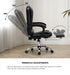 Massage Office Chair PU Leather with Footrest Black