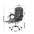 Massage Office Chair PU Leather with Footrest Grey