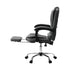 Massage Office Chair PU Leather with Footrest Grey