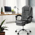 Massage Office Chair PU Leather with Footrest Grey