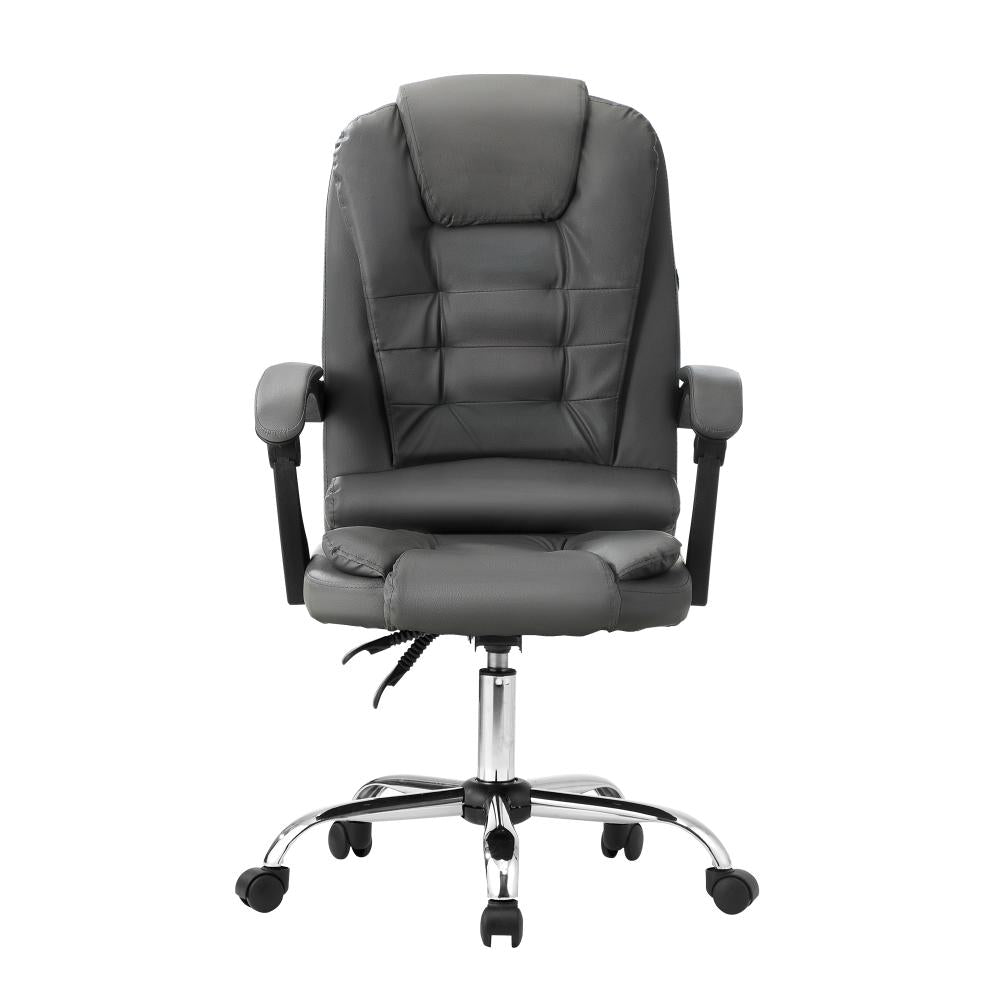 Massage Office Chair Racing Chairs PU Leather Grey