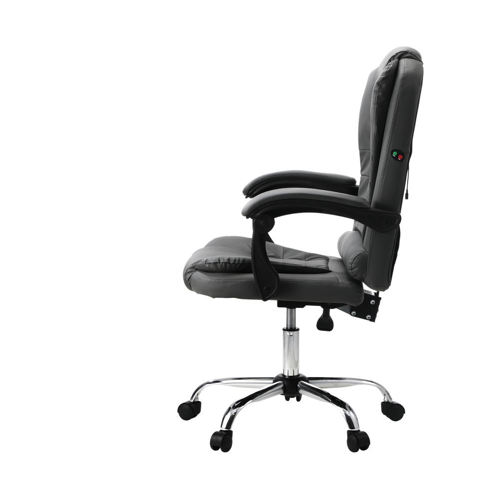 Massage Office Chair Racing Chairs PU Leather Grey