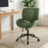 Oikiture Armless Office Chair Mid Back Swivel Chair w/ Wheels Green