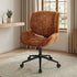 Oikiture Armless Office Chair Mid Back Swivel Chair w/ Wheels Orange