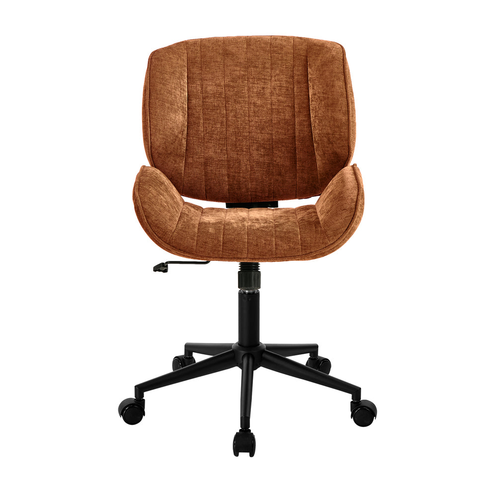 Oikiture Armless Office Chair Mid Back Swivel Chair w/ Wheels Orange