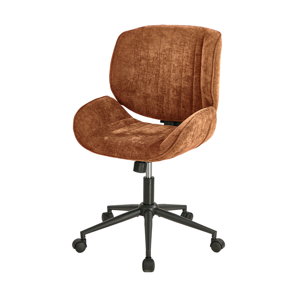 Oikiture Armless Office Chair Mid Back Swivel Chair w/ Wheels Orange