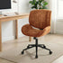 Oikiture Armless Office Chair Mid Back Swivel Chair w/ Wheels Orange