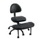 Oikiture Cross Legged Office Chair with Wheels Adjustable Height Black