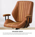 Oikiture Office Chair Mid Back Swivel Desk Chair Padded Arms Brown