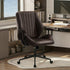 Oikiture Office Chair Mid Back Swivel with Padded Arms Chocolate