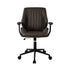 Oikiture Office Chair Mid Back Swivel with Padded Arms Chocolate