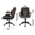 Oikiture Office Chair Mid Back Swivel with Padded Arms Chocolate