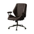 Oikiture Office Chair Mid Back Swivel with Padded Arms Chocolate