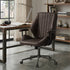 Oikiture Office Chair Mid Back Swivel with Padded Arms Chocolate