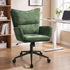 Mid Back Swivel Office Chair Wide Seat Armrest Green