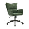 Mid Back Swivel Office Chair Wide Seat Armrest Green
