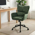 Mid Back Swivel Office Chair Wide Seat Armrest Green