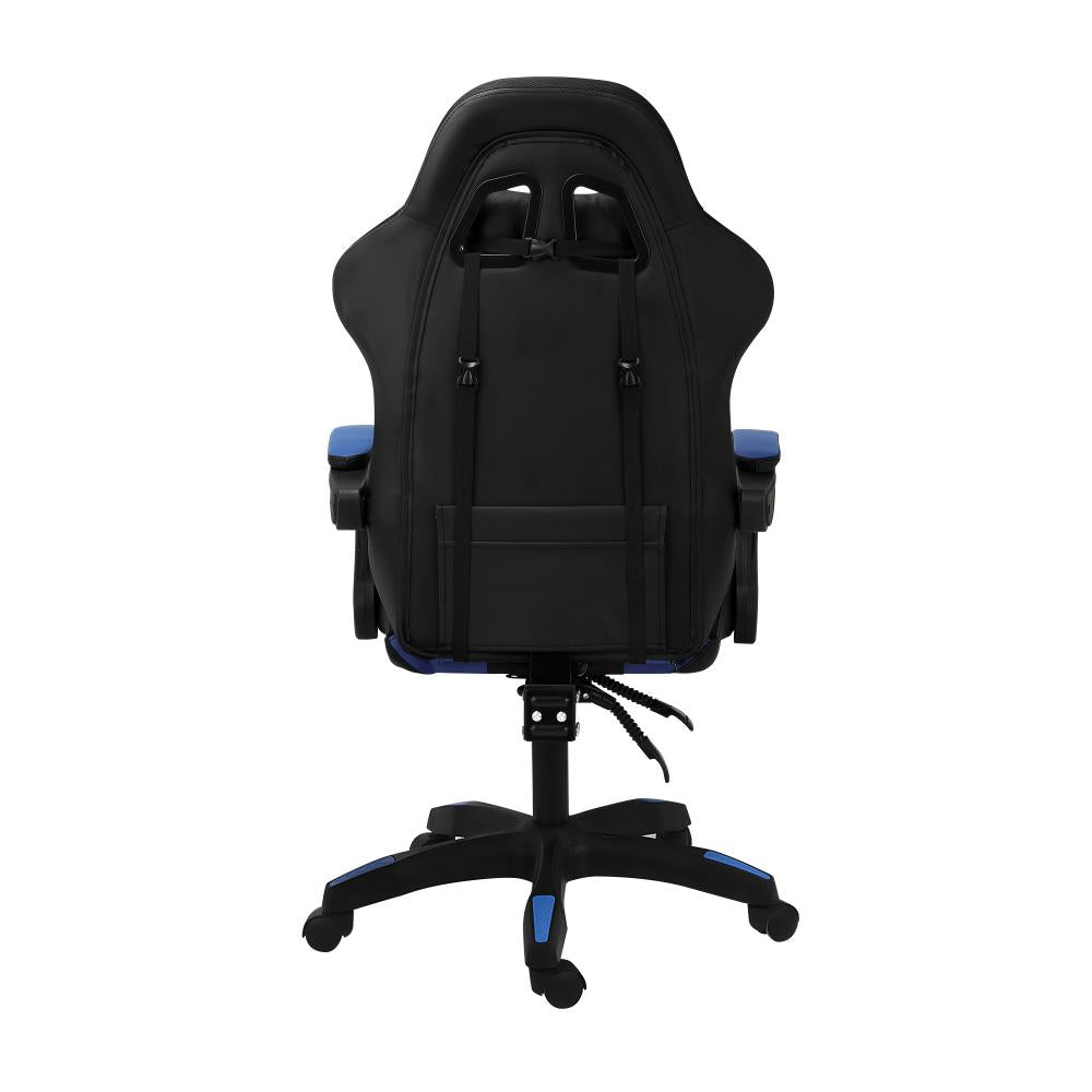 Racing Gaming Chair 7 RGB LED 8 Points Massage Black&Blue