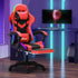 Racing Gaming Chair 7 RGB LED 8 Points Massage Black&Red