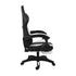 Racing Gaming Chair 7 RGB LED 8 Points Massage Black&White