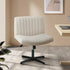 Oikiture Mid Back Armless Office Chair Wide Seat Beige