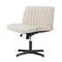 Oikiture Mid Back Armless Office Chair Wide Seat Beige