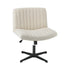 Oikiture Mid Back Armless Office Chair Wide Seat Beige