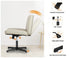Mid Back Office Chair Wide Seat PU Leather Beige