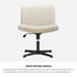 Mid Back Office Chair Wide Seat PU Leather Beige