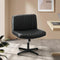 Mid Back Office Chair PU Leather Adjustable Swivel Ergonomic Black