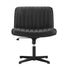 Mid Back Armless Office Chair PU Leather Black