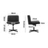 Mid Back Armless Office Chair PU Leather Black