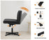 Mid Back Armless Office Chair PU Leather Black