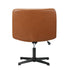 Mid Back Office Chair Wide Seat PU Leather Brown