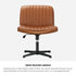 Mid Back Office Chair Wide Seat PU Leather Brown