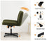 Oikiture Mid Back Armless Office Chair Wide Seat Sherpa Green