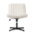 Mid Back Office Chair Wide Seat Sherpa White