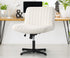 Mid Back Office Chair Wide Seat Sherpa White