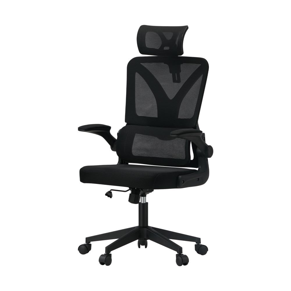 Mesh Office Chair D-Shape Back Support Black