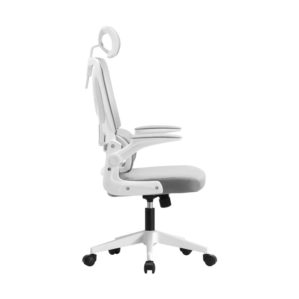 Mesh Office Chair D-Shape Back Support White