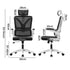 Mesh Office Chair D-Shape Back Support White&Black