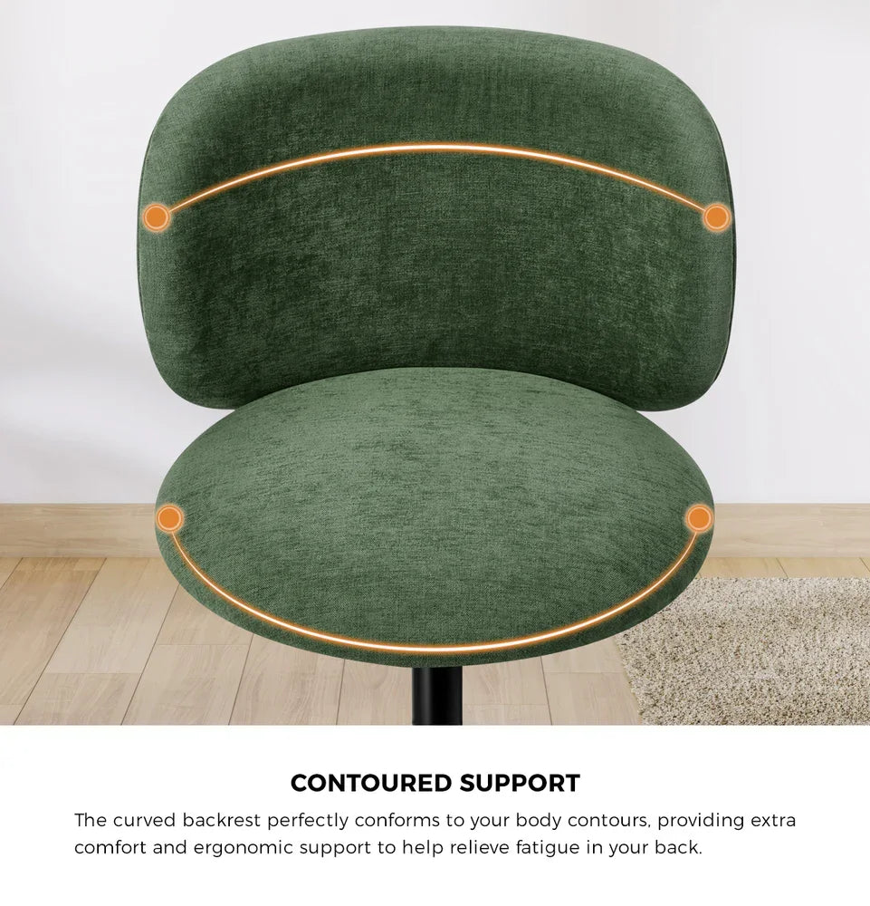 Office Chair Armless Mid Back Swivel Ergonomic Chair Green