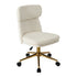 Armless Office Chair Mid Back Computer Chair Wheels White