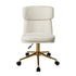 Armless Office Chair Mid Back Computer Chair Wheels White