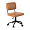 Mid Back Office Chair Swivel Computer Seat Leather Brown