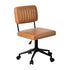Mid Back Office Chair Swivel Computer Seat Leather Brown