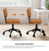 Mid Back Office Chair Swivel Computer Seat Leather Brown
