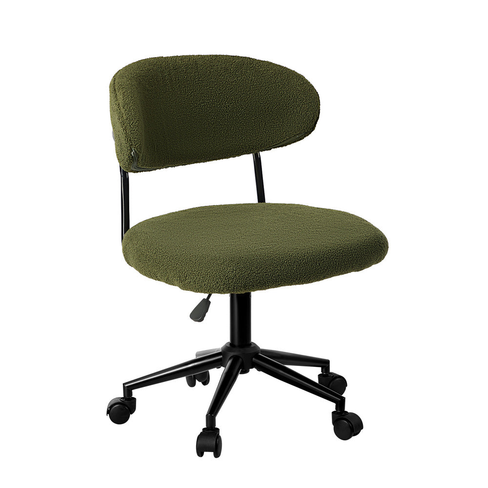 Armless Office Chair Mid Back Wide Swivel Desk Chair Green